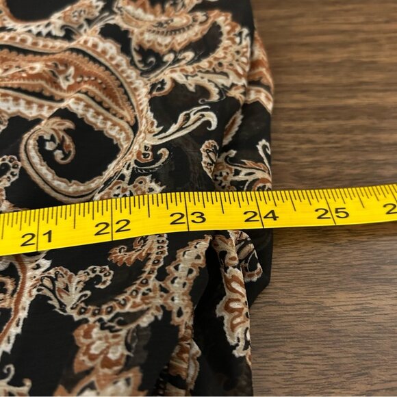 ❤️ TAMARA H. Paisley Print Women's Top - Black and Brown L - Picture 9 of 9